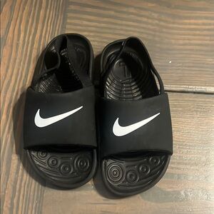 Nike Black and White Slide Sandals